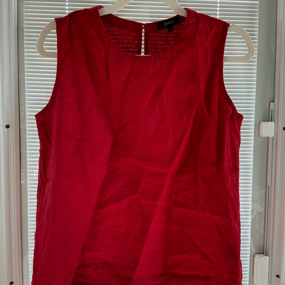 Quince Linen Red Tank